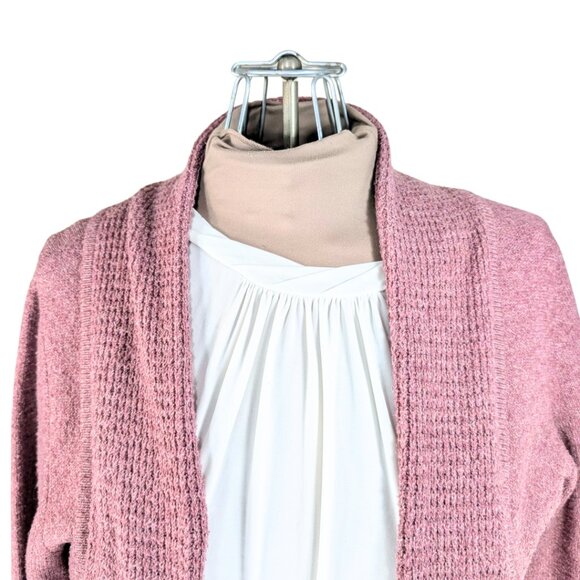 Chloe & Jasmine Large Dusty Pink Open Front Cardigan Sweater w/Pockets - Picture 4 of 8